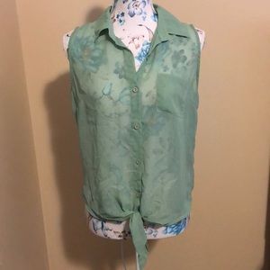 BOGO mint sheer body central tank with tie medium
